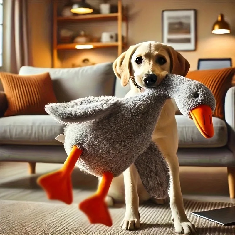 Interactive Squeaky Plush Dog Toy - 50cm 부드러운 컬러풀 오리 플러시 장난감