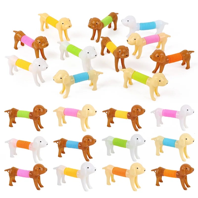 Interactive Squeaky Plush Dog Toy - 튼튼하고 다채로운 색상의 신축성 있는 강아지