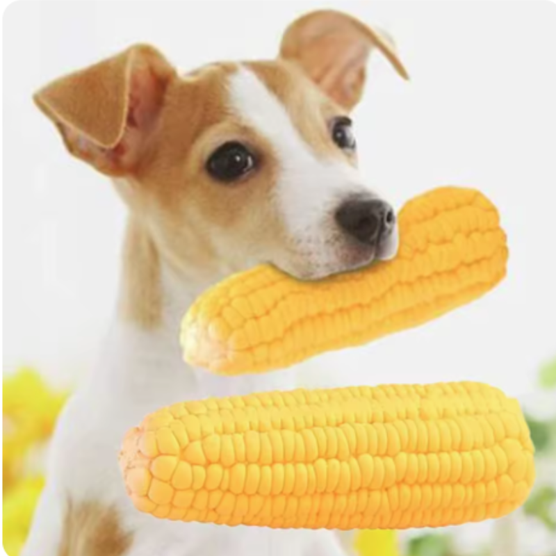 Interactive Squeaky Plush Dog Toy - 강아지용 사운드 콘도그 장난감, 이갈이 및